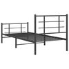 vidaXL Bettgestell mit Kopf- und Fu&szlig;teil Metall Schwarz 90x200 cm