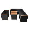 vidaXL 5-tlg. Garten-Lounge-Set mit Kissen Poly Rattan Schwarz