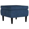 vidaXL Ohrensessel mit Hocker Blau Samt