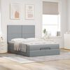 vidaXL Ottoman-Bett mit Matratze & LEDs Hellgrau 140x200 cm Stoff