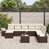 vidaXL Garten-Sofa-Set mit Kissen 8 pcs Braun und Creme Poly-Rattan