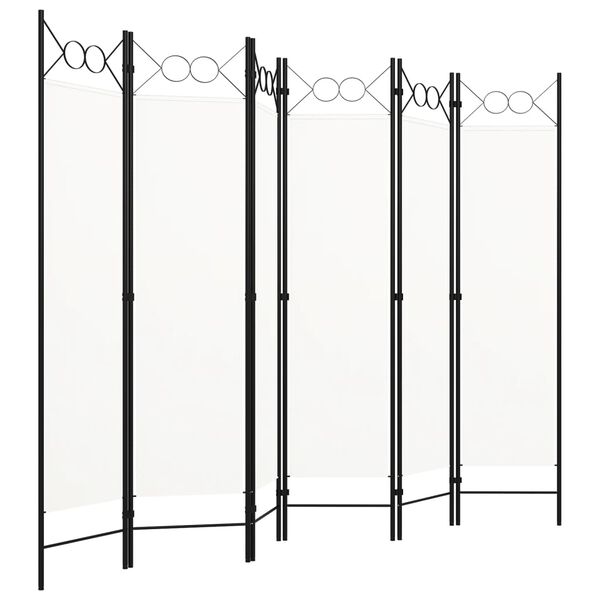 vidaXL 6-tlg. Raumteiler Weiß 240x180 cm