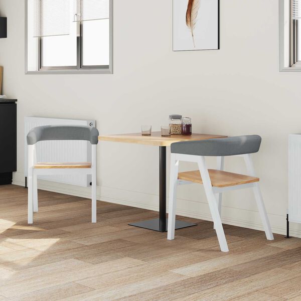 vidaXL Esszimmerst&uuml;hle 2 pcs Wei&szlig; 54 x 57 x 73 cm Massives Gummiholz