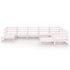 vidaXL 9-tlg. Garten-Lounge-Set Wei&szlig; Kiefer Massivholz