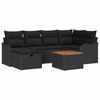 vidaXL Gartensofa-set 7 stk. Schwarz Poly Rattan