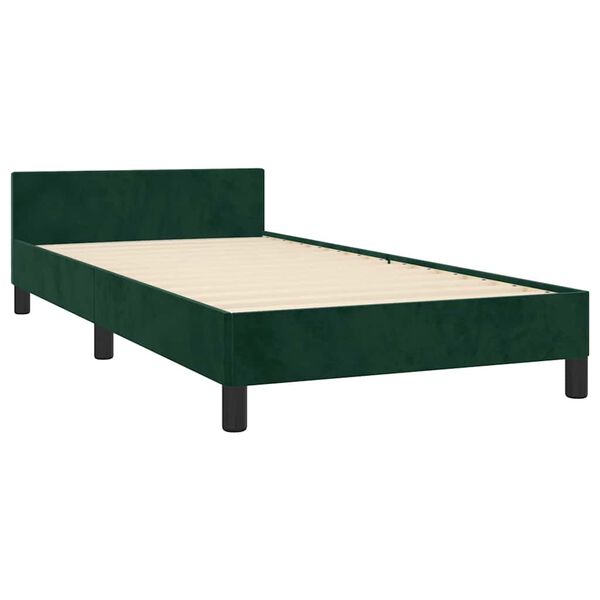 vidaXL Bettgestell ohne Matratze Dunkelgr&uuml;n 100x200 cm Samt