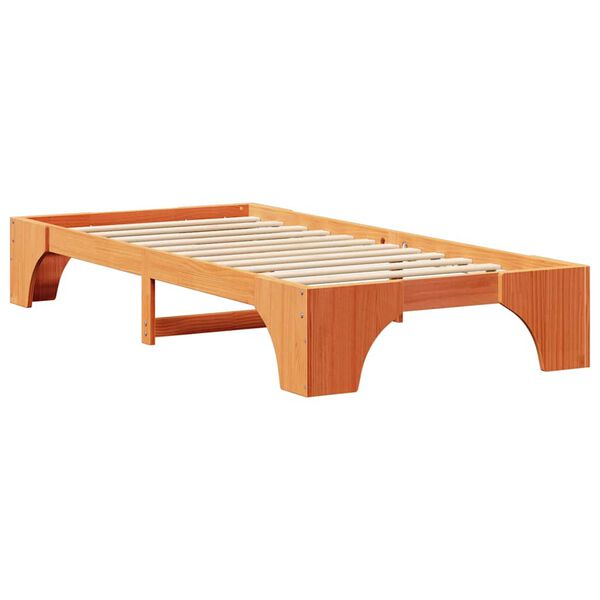 vidaXL Bettrahmen Wachsbraun 90 x 200 cm Massives Kiefernholz