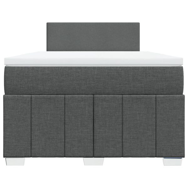 vidaXL Boxspringbett mit Matratze Dunkelgrau 120x200 cm Stoff