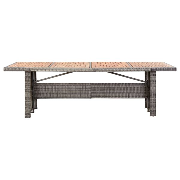 vidaXL 9-tlg. Garten-Essgruppe mit Auflagen Poly Rattan Grau