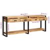 vidaXL Konsolen-Tische 2 pcs Braun 200 x 33 x 75 cm Massivholz Mango