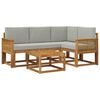 vidaXL Outdoor-Sofagarnitur 5 pcs Nat&uuml;rlich und Hellgrau Polyester