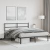 vidaXL Bettgestell mit Kopfteil Metall Schwarz 160x200 cm