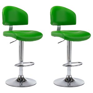 vidaXL Barhocker 2 Stk. Gr&uuml;n Kunstleder