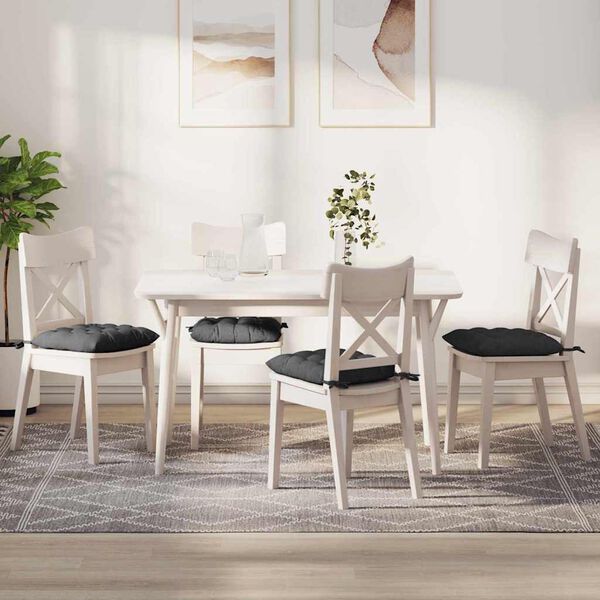 vidaXL Sitzkissen 4 pcs Dunkelgrau 40 x 40 x 6 cm Cordstoff