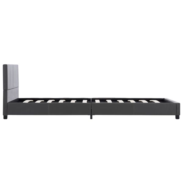 vidaXL Bettgestell Grau Kunstleder 100x200 cm