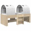 vidaXL Bett mit Tunnel 3 Stk. Sonoma und Wei&szlig; Holzwerkstoff