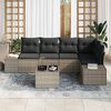 vidaXL Gartensofa-set 6 pcs Grau Poly-Rattan