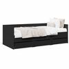 vidaXL Tagesbett mit Schubladen ohne Matratze Schwarz 75x190 cm
