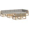 vidaXL Outdoor-Sofagarnitur 9 stk. Wei&szlig; und Hellgrau Polyester