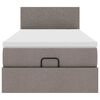 vidaXL Ottoman-Bett mit Matratze Taupe 90x200 cm Stoff