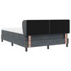 vidaXL Boxspringbett mit Matratze Dunkelgrau 140 x 200 cm Samt