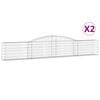 vidaXL Gabionen mit Hochbogen 2 Stk. 400x30x60/80 cm Verzinktes Eisen