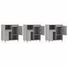 vidaXL Sideboards 3 Stk. Grau Sonoma Holzwerkstoff
