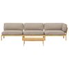 vidaXL Sofa Set mit Kissen Uni 4 pcs Taupe Massivholz Akazie