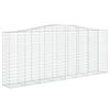 vidaXL Gabionen mit Hochbogen 7 Stk. 400x50x160/180cm Verzinktes Eisen