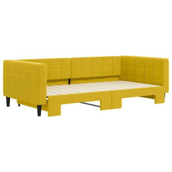 vidaXL Tagesbett Ausziehbar Gelb 100x200 cm Samt