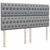 vidaXL Boxspringbett mit Matratze Hellgrau 200x200 cm Stoff