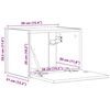 vidaXL TV-Wandschrank 2 pcs Altholz 60 x 31 x 29,5 cm Holzwerkstoff
