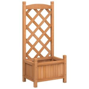 vidaXL Pflanzk&uuml;bel mit Spalier Braun Massivholz Tanne