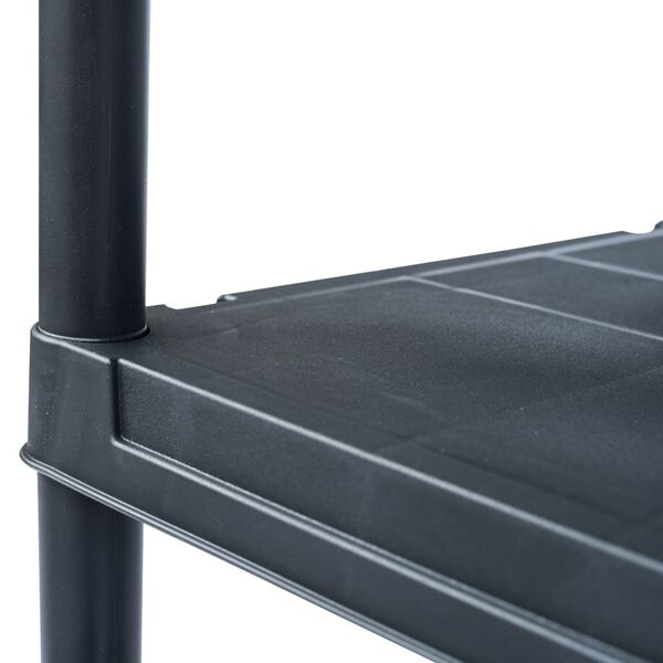 vidaXL Lagerregal Schwarz 500 kg 90 x 60 x 180 cm Kunststoff