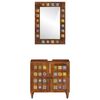 vidaXL Badezimmerm&ouml;bel-Set Wandmontiert 2 pcs Walnuss Massivholz Mango