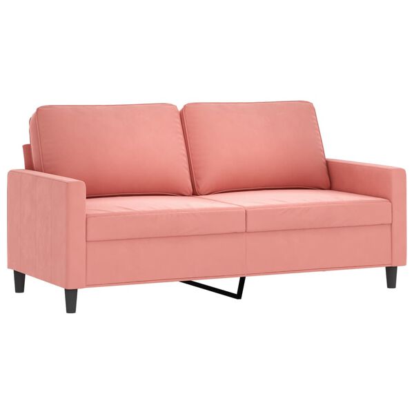 vidaXL 3-tlg. Sofagarnitur mit Kissen Rosa Samt