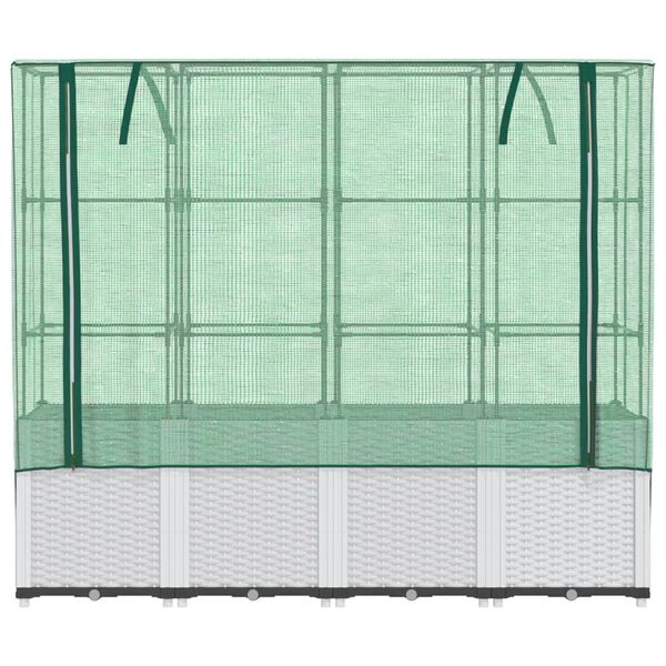vidaXL Hochbeet mit Gewächshaus-Aufsatz Rattan-Optik 160x40x153 cm