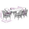 vidaXL 7-tlg. Garten-Essgruppe mit Kissen Beigemischung Poly Rattan