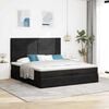 vidaXL Ottoman-Bett mit Matratzen & LEDs Schwarz 200x200 cm Samt