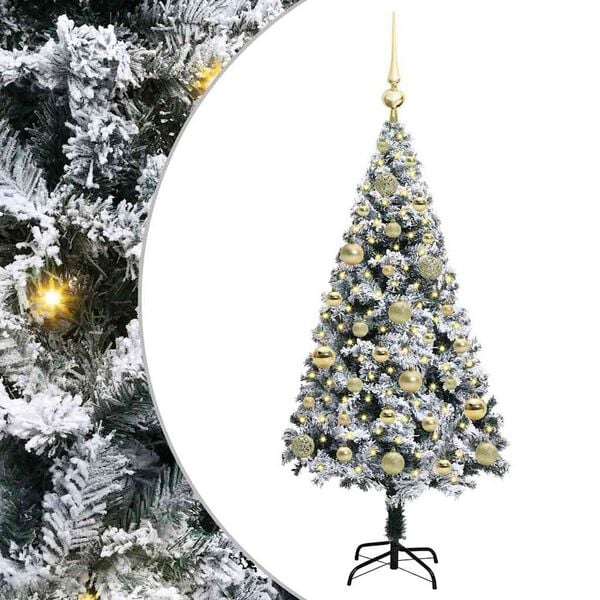 vidaXL Künstlicher Weihnachtsbaum mit 150 LEDs mit Ständer Grün 120 cm