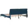vidaXL Bettgestell mit LED ohne Matratze Blau 180x200 cm Samt