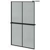 vidaXL Duschwand mit Ablage f&uuml;r Walk-In-Dusche Schwarz 118x190 cm ESG