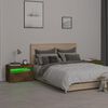 vidaXL Nachttische 2 Stk. mit LED-Leuchten R&auml;uchereiche 60x35x40 cm