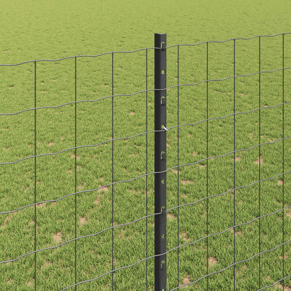 vidaXL Zaun mit Pfosten Grau 1,5 x 10 m Stahl