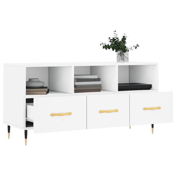 vidaXL TV-Schrank Weiß 102x36x50 cm Holzwerkstoff