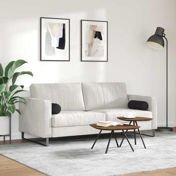 vidaXL Bolsterkissen 2 St&uuml;ck Schwarz &Oslash; 15 x 40 cm Mikrofaserstoff