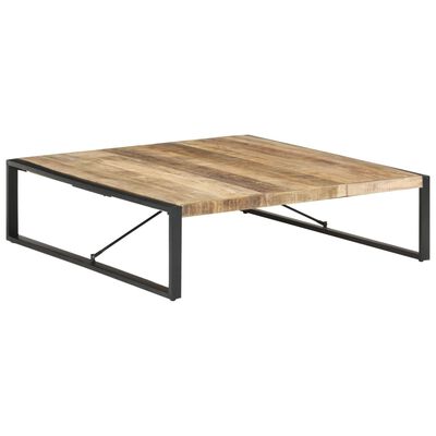 vidaXL Couchtisch 140x140x40 cm Raues Mangoholz