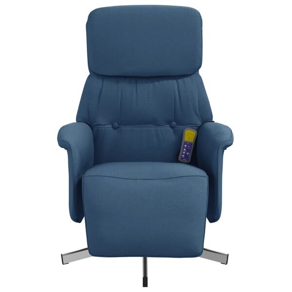 vidaXL Massagesessel mit Fu&szlig;teil Blau Stoff