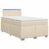 vidaXL Boxspringbett mit Matratze und LED Creme 120 x 200 cm Stoff