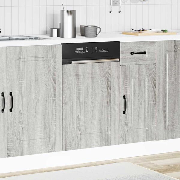 vidaXL Geschirrsp&uuml;lerblende Kalmar Grau Sonoma 45x1,5x67 cm